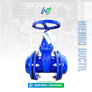 Válvula Compuerta con adaptador brida para tubería HDPE Hierro Ductil