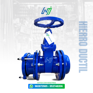Válvula Compuerta con adaptador mixta de PVC a HDPE Hierro Ductil